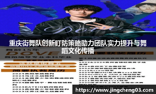 重庆街舞队创新盯防策略助力团队实力提升与舞蹈文化传播